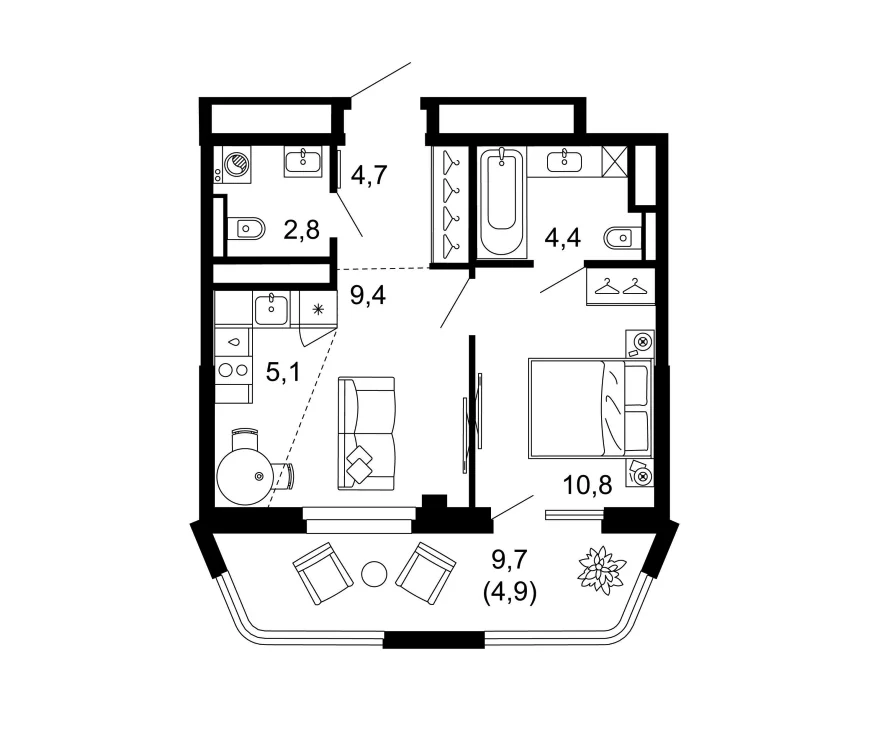 Планировка 42 м²